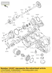 Aqui você pode pedir o eixo, bomba de óleo zr1000-a1 em Kawasaki , com o número da peça 131070046: