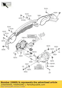 kawasaki 230050006 body-comp-hoofdlamp, links kvf750- - Onderkant