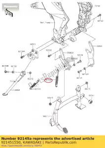 kawasaki 921451550 veer, middenstandaard zx1200-c1 - Onderkant