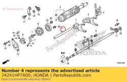 Here you can order the shaft, gearshift fork guide from Honda, with part number 24241HP7A00: