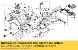 Ici, vous pouvez commander le caoutchouc, renfort de capot supérieur auprès de Honda , avec le numéro de pièce 64122MAT300: