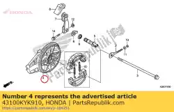 Here you can order the no description available from Honda, with part number 43100KYK910: