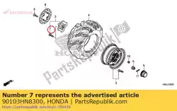Aqui você pode pedir o parafuso, roda, 10x36 em Honda , com o número da peça 90103HN8300:
