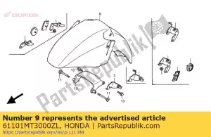 Honda 61101MT3000ZL guardabarros, fr. * nh359m * - Lado inferior