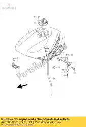 Here you can order the bracket,fuel ta from Suzuki, with part number 4455001D01: