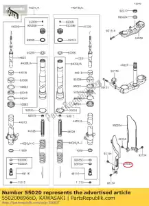 Kawasaki 5502008966D garde, fourche, lh, noir - La partie au fond