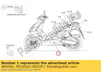 890040, Piaggio Group, rechter onderpaneel dec. aprilia  sr 50 2004 2005 2006 2007 2008 2009, Nieuw