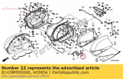 Here you can order the washer, hinge setting from Honda, with part number 81438MN5000: