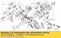lichaam comp., r. Geluiddemper van Honda, met onderdeel nummer 18361KRNE81, bestel je hier online: