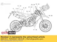 860353, Piaggio Group, decalcomania posteriore aprilia  rx sx 50 125 2006 2008 2009 2010 2011 2012, Nuovo