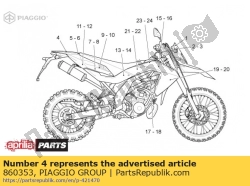 Aprilia 860353, Achter sticker, OEM: Aprilia 860353