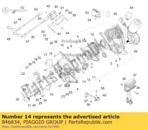 Piaggio Group 846834 espaçador - Lado inferior