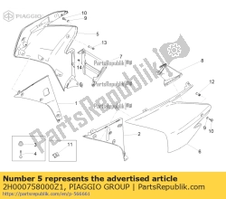 Aprilia 2H000758000Z1, Rechter lat.kuip, OEM: Aprilia 2H000758000Z1