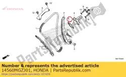 Here you can order the gasket, tensioner hole from Honda, with part number 14560MGZJ01: