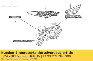 honda 17517MBL610ZA mark, l. fuel tank *type1 * (type1 ) - Bottom side