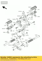 340030015, Kawasaki, holder-step,rr vn1600-a1 kawasaki vn 1500 1600 1988 1989 1990 1991 1992 1994 1995 1996 1997 1998 1999 2000 2001 2002 2003 2004 2005 2006 2007, New