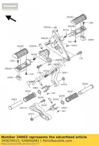 kawasaki 340030015 support-étape, rr vn1600-a1 - La partie au fond