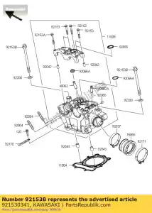 kawasaki 921530341 parafuso, 10x122 kx250-n1 - Lado inferior