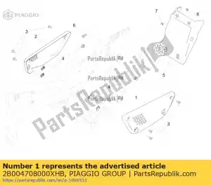 Piaggio Group 2B004708000XHB lewy panel boczny, szary - Dół
