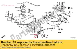 Aqui você pode pedir o colar, configuração do tanque de combustível em Honda , com o número da peça 17626467000: