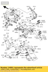 Here you can order the cover,pivot,lh from Kawasaki, with part number 140911584: