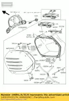 14091092017N, Kawasaki, capa, bolsa lateral, rh, m.silv kawasaki gtr  a 1400gtr 1400 , Novo