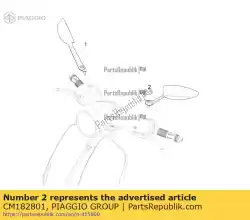 lh achteruitkijkspiegel van Piaggio Group, met onderdeel nummer CM182801, bestel je hier online: