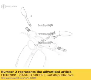Piaggio Group CM182801 lh achteruitkijkspiegel - Onderkant