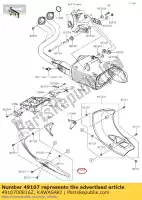 4910700816Z, Kawasaki, couvercle-tuyau d'échappement, lh, f. kawasaki kle versys b a d e klz f c abs 1000 650 kle650 650l lams , Nouveau