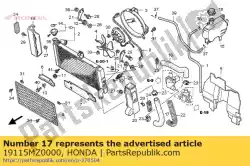 slang, radiator onder van Honda, met onderdeel nummer 19115MZ0000, bestel je hier online: