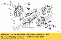 Ici, vous pouvez commander le cylindre ens., r. Fr. La roue auprès de Honda , avec le numéro de pièce 45350HM8B41: