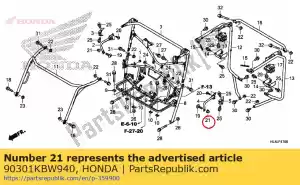 honda 90301KBW940 moer, dop, 8 mm - Onderkant