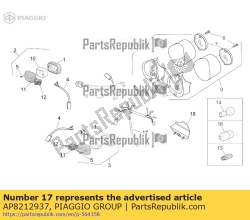 Aprilia AP8212937, Kabelboom achterlicht., OEM: Aprilia AP8212937