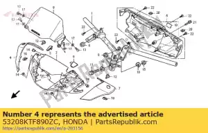 honda 53208KTF890ZC enfeite, r. tampa da alça * nha84p * (nha84p pearl nightstar black) - Lado inferior