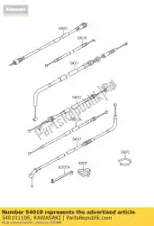 Ici, vous pouvez commander le câble, serrure de siège auprès de Kawasaki , avec le numéro de pièce 540101106:
