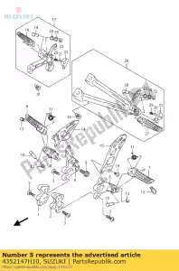 suzuki 4352147H10 suporte, fr pé - Lado inferior