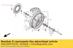 Here you can order the collar, fr. Wheel distanc from Honda, with part number 44620MY5G30: