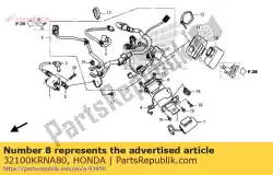 harnas, draad van Honda, met onderdeel nummer 32100KRNA80, bestel je hier online: