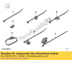 kabelbinder - l = 200 mm / b = 4,6 mm van BMW, met onderdeel nummer 61138383722, bestel je hier online: