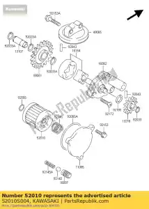 Kawasaki 52010S004 element-oil filter - Bottom side