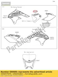 Qui puoi ordinare modello, coperchio laterale, lh da Kawasaki , con numero parte 560697659: