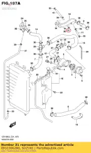 suzuki 0910306280 bolt,rear brake - Bottom side