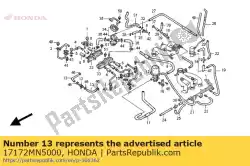 Ici, vous pouvez commander le tube, entrée d'air (g) auprès de Honda , avec le numéro de pièce 17172MN5000: