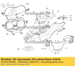 Aqui você pode pedir o painel de instrumentos da parte inferior em Piaggio Group , com o número da peça 653923000C: