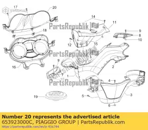 Piaggio Group 653923000C painel de instrumentos da parte inferior - Lado inferior