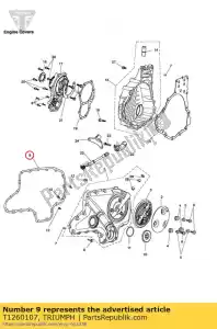 triumph T1260107 gasket clutch cover - Bottom side