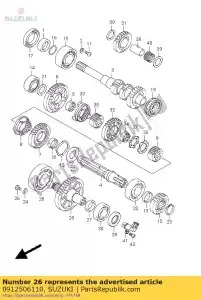 suzuki 0912506110 tornillo, 6x12 - Lado inferior