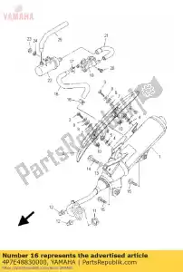 yamaha 4P7E48830000 manguera, doblar 3 - Lado inferior