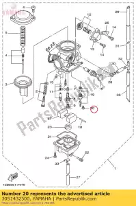 yamaha 30S1432500 screw, pan head - Bottom side