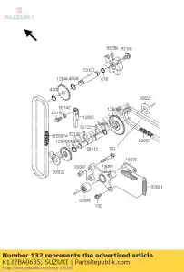 suzuki K132BA0635 bolt,flanged,sm - Bottom side